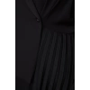 Kadın Moda Şık Büyük Beden Midi Boy Ceket Yaka Relaxed Pilise Etekli Dokuma Büyük Beden Ceket Elbise