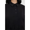 Kadın Moda Şık Büyük Beden Mini Boy Polo Yaka Slim Düz Örme Elbise