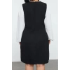 Women Fashion Stylish Plus Size Midi Length Shirt Collar Relaxed Tweed Woven Plus Size Dress