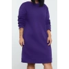 Women Fashion Stylish Plus Size Midi Length Crew Neck Relaxed 2 Yarn Non-raised Knitted Plus Size Dress