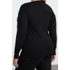 Women Fashion Stylish Plus Size Asymmetrical Collar Regular Sleeve Buttoned Knitwear Sweater