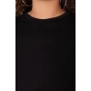 Kadın Moda Şık Büyük Beden Midi Boy Bisiklet Yaka Relaxed Volanlı %100 Pamuk Örme Elbise