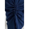 Kadın Moda Şık Büyük Beden Midi Boy Bisiklet Yaka Relaxed Yandan Büzgülü ve Yırtmaçlı Örme Elbise