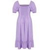 Women Fashion Stylish Plus Size Maxi Length Square Neck Relaxed Balloon Sleeve Woven Dress