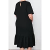 Womens Plus Size Midi Length Relaxed 100% Cotton Knitted T-shirt Dress with Gathering and Label Detail