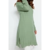 Women Fashion Stylish Hijab Crew Neck Standard Sleeve Long Knitted Sweater