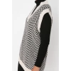 Women Fashion Stylish Hijab V Neck Standard Sleeve Regular Striped Knitted Sweater