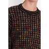 Women Fashion Stylish Hijab Crew Neck Low Sleeve Midi Knitted Sweater