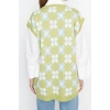 Women Fashion Stylish Hijab Crew Neck Standard Sleeve Midi Open Floral Knitted Sweater