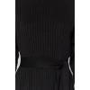 Kadın Moda Şık Tesettür Maxi Boy Dik Yaka Regular Fırfır Detaylı Ribana Örme Elbise
