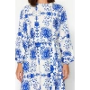 Women Fashion Stylish Hijab Maxi Length Crew Neck Regular Belted Floral Woven Dress