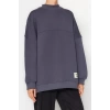 Womens Hijab Fashion Oversize Crew Neck Standard Sleeve Regular Knitted Polar Fleece Inside Furry Sweatshirt