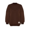 Womens Hijab Fashion Oversize Crew Neck Standard Sleeve Regular Knitted Polar Fleece Inside Furry Sweatshirt