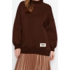 Womens Hijab Fashion Oversize Crew Neck Standard Sleeve Regular Knitted Polar Fleece Inside Furry Sweatshirt
