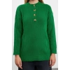 Women Fashion Stylish Hijab Buttoned Collar Low Sleeve Regular Selanik Knitted Buttoned Soft Knitwear Sweater