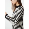 Kadın Moda Şık Tesettür Maxi Boy Bisiklet Yaka Fitted Taş Çizgili Uzun Triko Elbise