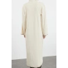 Women Fashion Stylish Hijab Maxi Length Crew Neck Relaxed Stitching Detailed Long Knit Dress