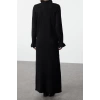 Women Fashion Stylish Hijab Maxi Length V Neck Relaxed Pearl Detailed Soft Texture Knit Dress