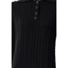 Kadın Moda Şık Tesettür Maxi Boy Polo Yaka Regular Saç Örgülü Triko Elbise
