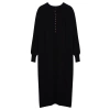 Women Fashion Stylish Hijab Maxi Length Crew Neck Relaxed Balloon Sleeve Soft Texture Knit Dress