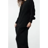 Women Fashion Stylish Hijab Maxi Length Crew Neck Relaxed Balloon Sleeve Soft Texture Knit Dress