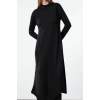 Women Fashion Stylish Hijab Maxi Length Stand Collar Fitted Asymmetric Cut Knit Dress