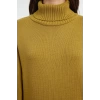 Kadın Moda Şık Tesettür Maxi Boy Balıkçı Yaka Fitted Geniş Kollu Triko Elbise