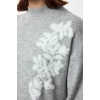 Kadın Moda Şık Tesettür Maxi Boy Bisiklet Yaka Regular Jakarlı Desenli Triko Elbise