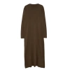 Women Fashion Stylish Hijab Maxi Length Crew Neck Fitted Ribbed Detailed Knit Dress