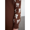 Women Fashion Stylish Hijab Maxi Length Crew Neck Fitted Ribbon Patterned Knit Dress