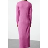 Women Fashion Stylish Hijab Maxi Length V Neck Oversize Soft Texture Knit Dress