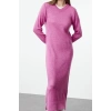 Women Fashion Stylish Hijab Maxi Length V Neck Oversize Soft Texture Knit Dress