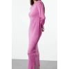 Women Fashion Stylish Hijab Maxi Length V Neck Oversize Soft Texture Knit Dress