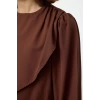Kadın Moda Şık Tesettür Uzun Bisiklet Yaka Fitted Peplum Detaylı Dokuma Elbise