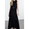 Women Fashion Stylish Hijab Midi Length Crew Neck Regular Knitted Undershirt Lining Dress