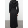 Kadın Moda Şık Tesettür Maxi Boy Kapüşonlu Oversize Normal Kalıp Örme Elbise