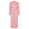 Women Fashion Stylish Hijab Maxi Length Stand Collar Slim X Artificial Intelligence Pleated Dress