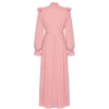 Women Fashion Stylish Hijab Maxi Length Stand Collar Slim X Artificial Intelligence Pleated Dress