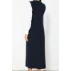 Women Fashion Stylish Hijab Maxi Length V Neck Regular Woven Fabric Vest Dress