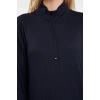 Women Fashion Stylish Hijab Maxi Length Polo Collar Regular Collar Zippered Ribbed Knitted Dress
