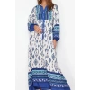 Women Fashion Stylish Hijab Maxi Length V Neck Relaxed Floral Patterned Woven Viscose Dress