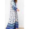 Women Fashion Stylish Hijab Maxi Length V Neck Relaxed Floral Patterned Woven Viscose Dress