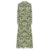 Women Fashion Stylish Hijab Midi Length Shirt Collar Regular Floral Patterned Belted Woven Dress