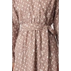 Women Fashion Stylish Hijab Maxi Length Double Breasted Regular Mono Patterned Belted Satin Woven Dress