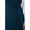 Kadın Moda Şık Tesettür Uzun V Yaka Relaxed Çizgili Dokuma Jile Elbise