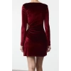 Women Fashion Stylish Mini Length Square Neck Fitted Cut Out Window Detail Velvet Knit Dress