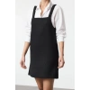 Women Fashion Stylish Mini Length Square Collar Regular Herringbone Vest Woven Dress
