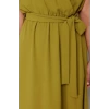 Kadın Moda Şık Maxi Boy Bisiklet Yaka Regular Dokuma Elbise