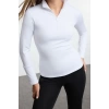 Womens Stand Collar Standard Sleeve Standard Extra Warm Zippered Polar Winter Knitted Sports Sweatshirt