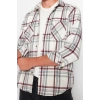 Fashion Shirt Collar Plaid Long Sleeve Regular Fit Double Pocket Winter Lumberjack Checkered Shirt